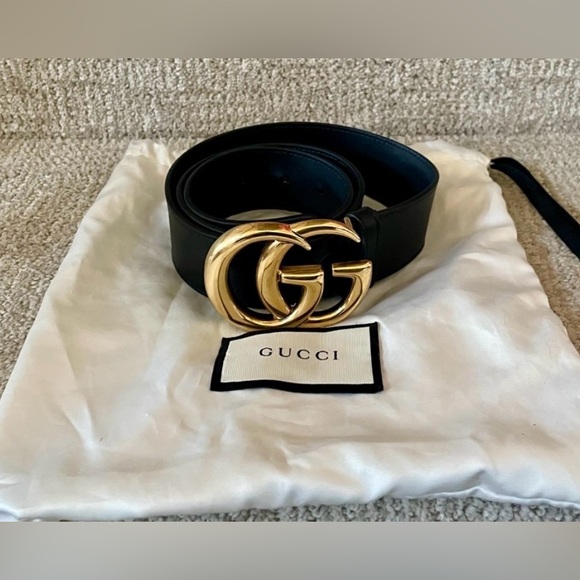 Women’s Gucci GG marmont black leather belt sz 80 s-l400.jpg main image 3
